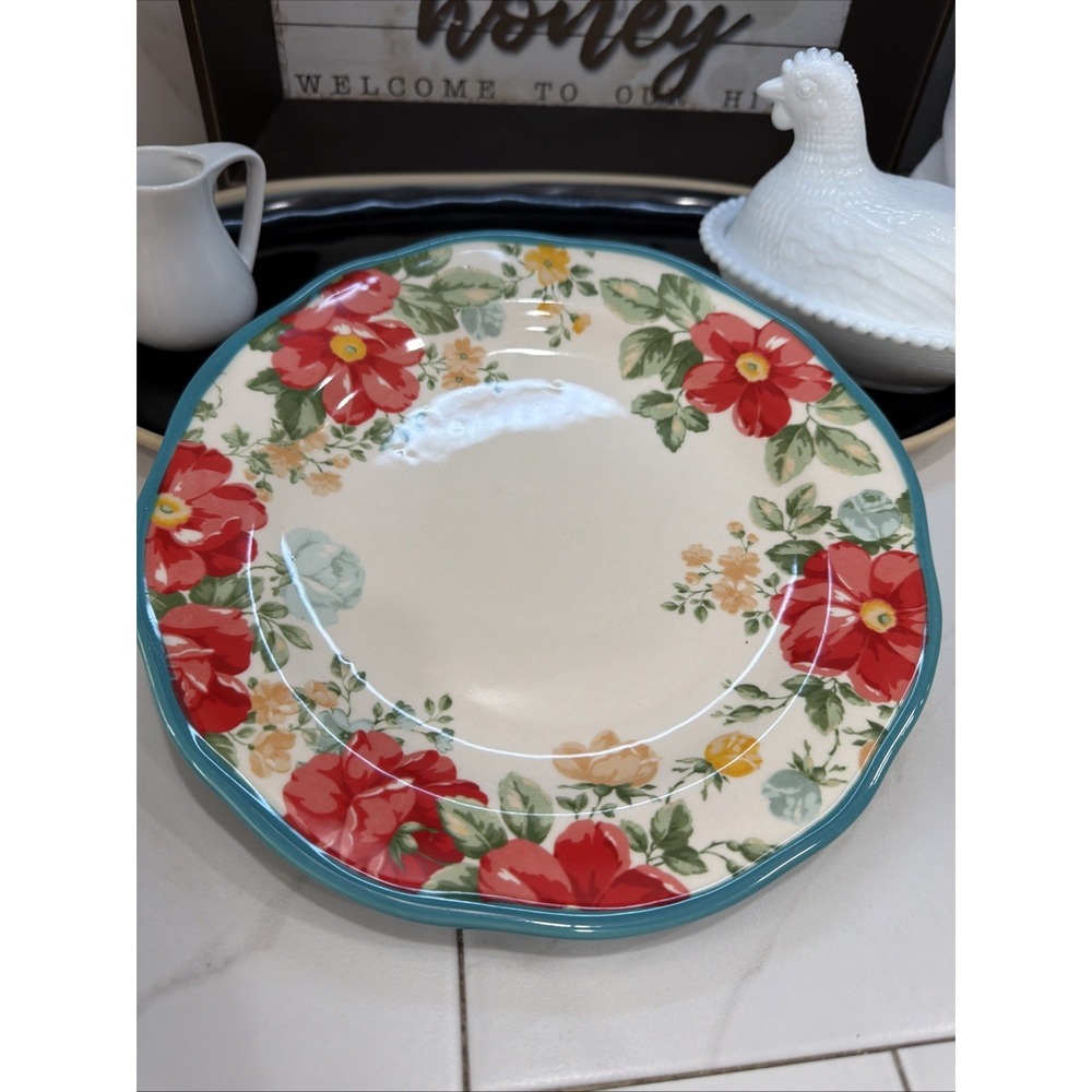Pioneer Woman Dinner Plate Country Farm Cottage‎ 10.5"  Vintage Floral Pattern
